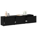 TV-skab med LED Sort eg 165 x 34 x 40 cm Konstrueret træ