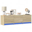 TV-skab med LED Sonoma 140 x 34 x 40 cm Konstrueret træ