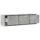 TV-skab med LED Beton 140 x 34 x 40 cm Konstrueret træ