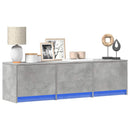 TV-skab med LED Beton 140 x 34 x 40 cm Konstrueret træ