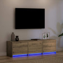 TV-skab med LED Artisan Egetræ 140 x 34 x 40 cm Konstrueret træ