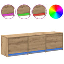 TV-skab med LED Artisan Egetræ 140 x 34 x 40 cm Konstrueret træ