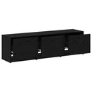 TV-skab med LED Sort eg 140 x 34 x 40 cm Konstrueret træ