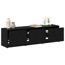 TV-skab med LED Sort eg 140 x 34 x 40 cm Konstrueret træ