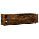 TV-skab med LED Røget eg 140 x 34 x 40 cm Konstrueret træ