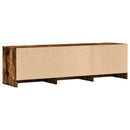 TV-skab med LED Røget eg 140 x 34 x 40 cm Konstrueret træ