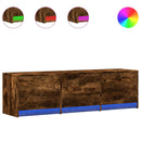 TV-skab med LED Røget eg 140 x 34 x 40 cm Konstrueret træ