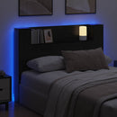 Hovedgærde kabinet med LED Sort Eg 140 x 16,5 x 103,5 cm