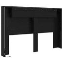 Hovedgærde kabinet med LED Sort Eg 160 x 16,5 x 103,5 cm