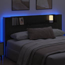 Hovedgærde kabinet med LED Sort Eg 180 x 16,5 x 103,5 cm