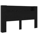 Hovedgærde kabinet med LED Sort Eg 180 x 16,5 x 103,5 cm