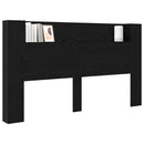 Hovedgærde kabinet med LED Sort Eg 180 x 16,5 x 103,5 cm