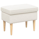 Fodskammel Cremefarvet 55 x 35 x 41 cm Bouclé