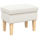 Fodskammel Cremefarvet 55 x 35 x 41 cm Bouclé