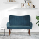2-personers sofa Blå 115 x 61 x 87 cm Fløjl