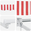 Manuel udtrækkelig markise med LED Rød og Hvid 3 x 2,5 m