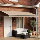 Manuel udtrækkelig markise med LED Beige og Antracit 5 x 3 m