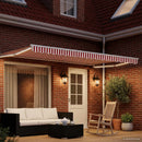 Elektrisk Utrækkelig Markise Rød og Hvid 5 x 3 m