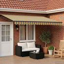 Elektrisk Utrækkelig Markise Grøn og Gul 4,5 × 3 m