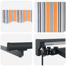 Manuel Utrækkelig Markise Orange, Grå, Blå, Hvid 4,5 × 3,5 m