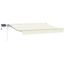 Manuel markise-ramme med LED-lys Creme og hvid 2,5 x 2 m