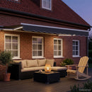 Manuel markise-ramme med LED-lys Hvid og antracit 2,5 x 2 m