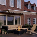 Manuel markise-ramme med LED-lys Beige og hvid 2,5 x 2 m