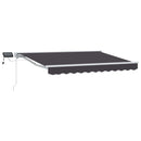 Manuel markise-ramme med LED-lys Hvid og antracit 3 x 2 m