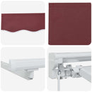 Manuel markise-ramme med LED-lys Bordeaux og Hvid 3 x 2 m