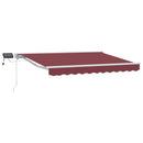 Manuel markise-ramme med LED-lys Bordeaux og Hvid 3 x 2 m