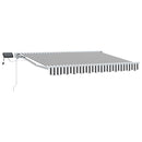 Manuel markise-ramme med LED-lys Anthracit og hvid 3,5 x 2 m