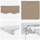 Manuel markise-ramme med LED-lys Beige og hvid 3,5 x 2 m