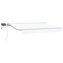 Manuel markise-ramme med LED-lys Hvid 3,5 x 2 m