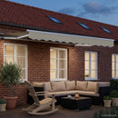 Manuel markise-ramme med LED-lys Creme og hvid 3 x 2,5 m