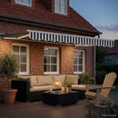 Manuel markise-ramme med LED-lys Anthracit og hvid 3 x 2,5 m