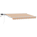 Manuel markise-ramme med LED-lys Blå, Orange, Hvid 3 x 2,5 m