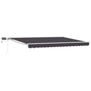 Manuel markise-ramme med LED-lys Hvid og antracit 4 × 3,5 m