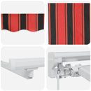 Manuel markise-ramme med LED-lys Orange, Sort og Hvid 4 × 3,5 m