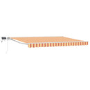 Manuel markise-ramme med LED-lys Gul, Orange og Hvid 4 × 3,5 m