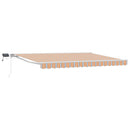 Manuel markise-ramme med LED-lys Blå, Orange, Hvid 4,5 × 3 m