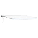 Manuel markise-ramme med LED-lys Hvid 4,5 × 3 m