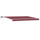 Manuel markise-ramme med LED-lys Bordeaux og Hvid 4,5 × 3,5 m