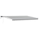 Manuel markise-ramme med LED-lys Anthracit og hvid 5 x 3 m