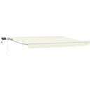 Manuel markise-ramme med LED-lys Creme og hvid 5 × 3,5 m