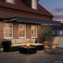 Manuel markise-ramme med LED-lys Antracit 2,5 x 2 m