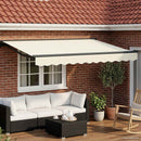 Manuel markise-ramme med LED-lys Creme og antracit 3 x 2 m