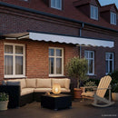 Manuel markise-ramme med LED-lys Hvid og antracit 3 x 2 m