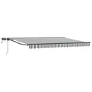 Manuel markise-ramme med LED-lys Anthracit og hvid 4 x 2 m