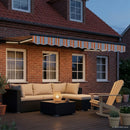Manuel markise-ramme med LED-lys 3 x 2,5 m
