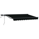 Manuel markise-ramme med LED-lys Sort og Anthracit 3 x 2,5 m